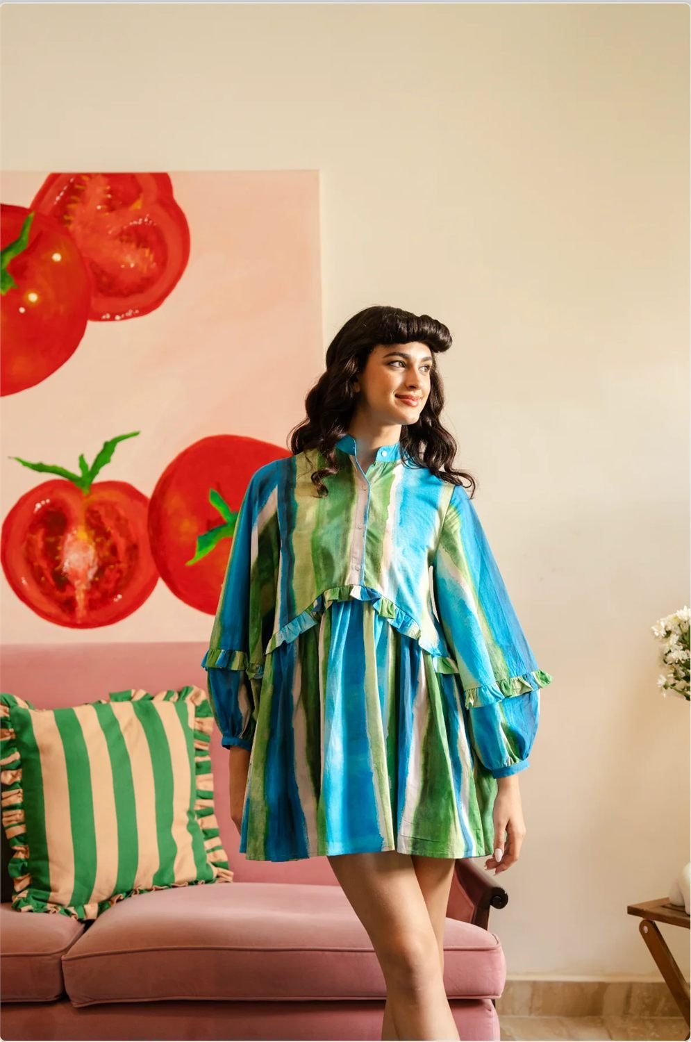 Fashion textile on model